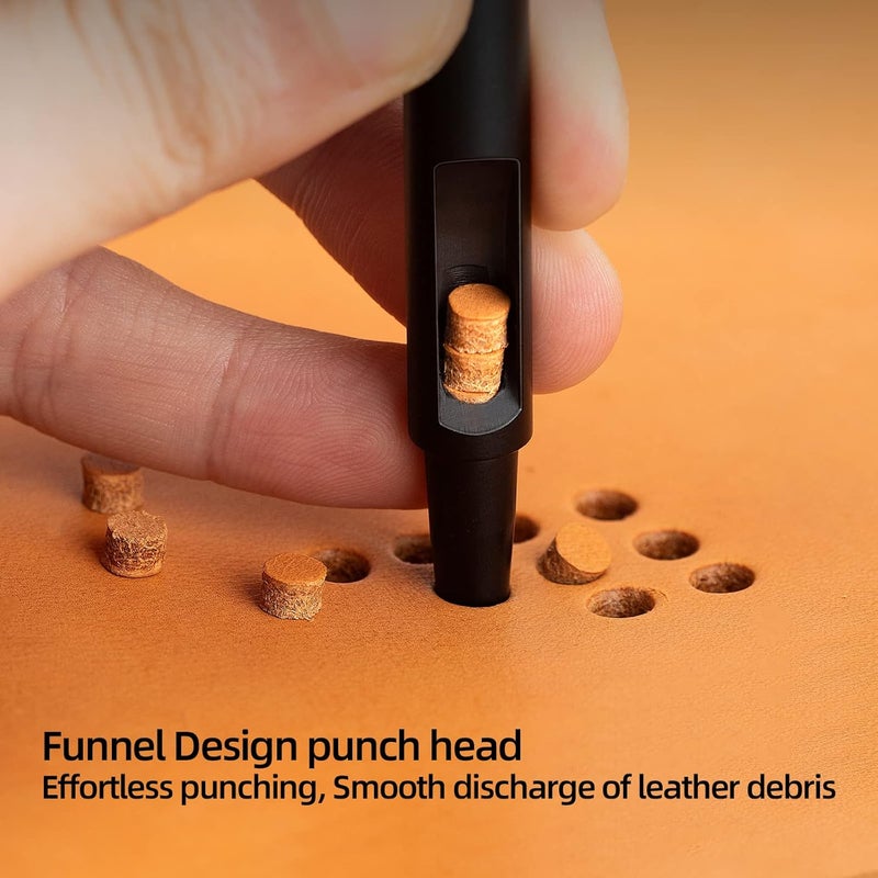 WUTA Leather Punches Round Hole Puncher Plating Titanium Hollow Punching Tool Working for Watch Band, Fabric, Plastic (10pcs 3.5m Hole Punch) - Image 5